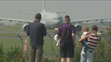 Military aircraft at Prestwick ahead of Trump’s visit to Scotland