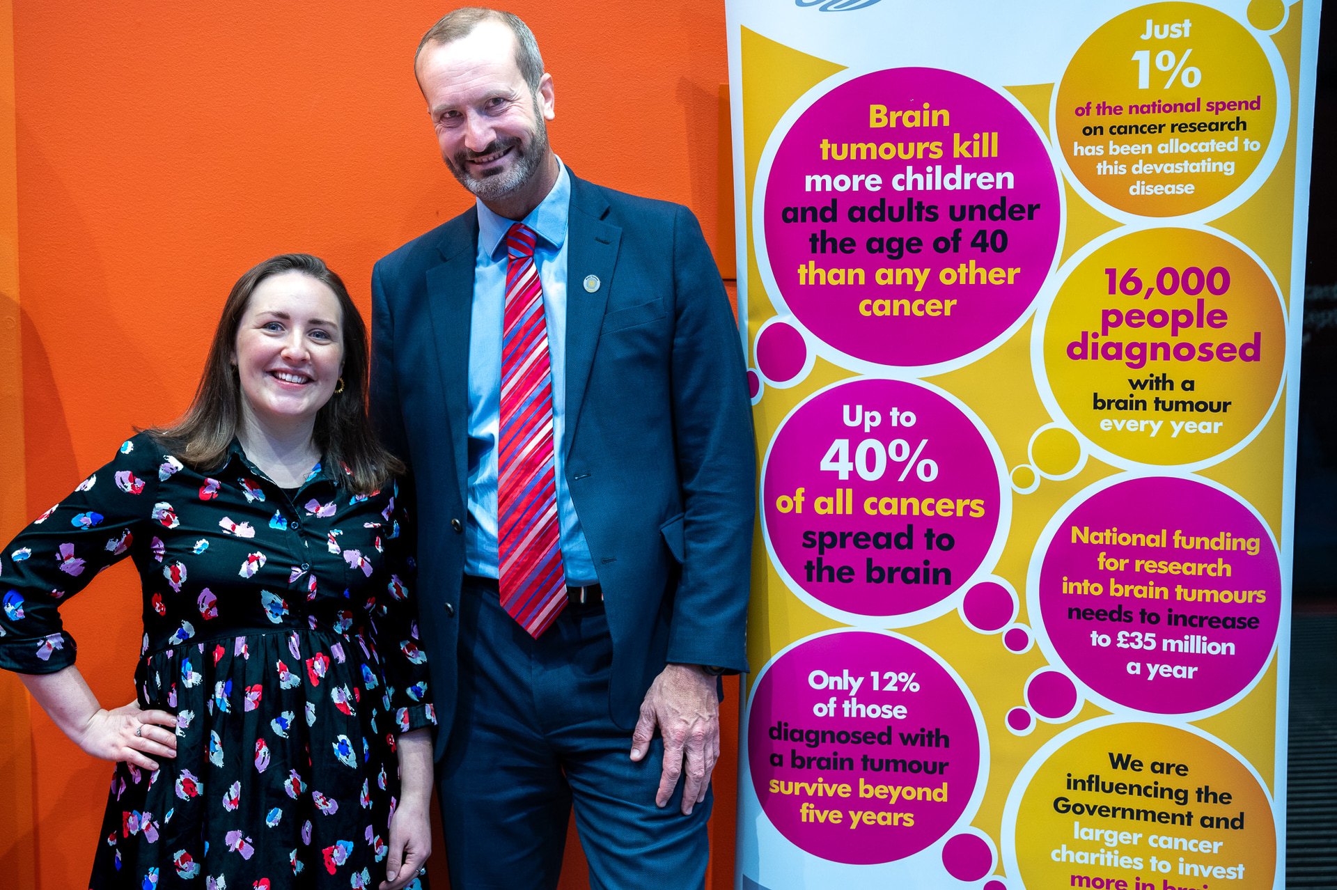 Theo Burrell and Dan Knowles from Brain Tumour Research (Brain Tumour Research/PA).