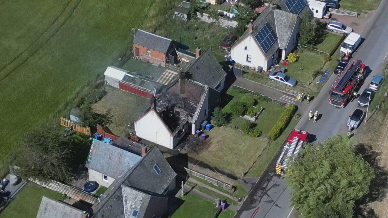 Person treated at scene after major house fire breaks out in Angus