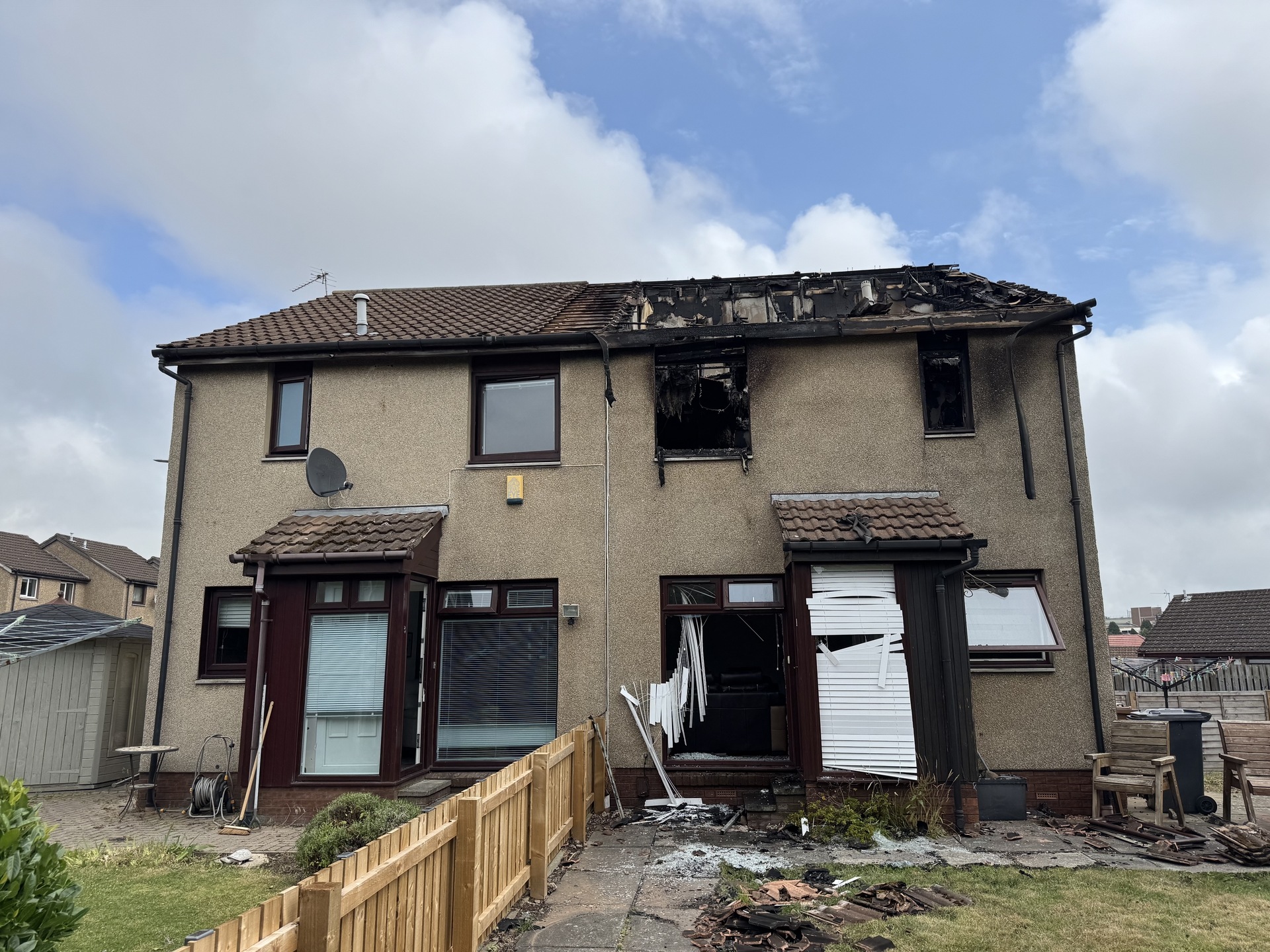 Fire in semi-detached villa, Roslin Gardens