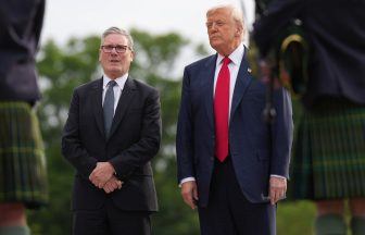 Trump in Scotland: Donald Trump arrives at Aberdeenshire golf course in helicopter