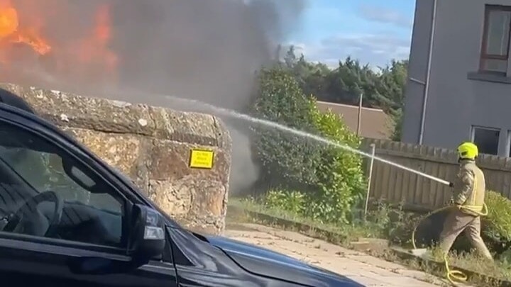 Fire crews are on the scene to tackle the blaze.