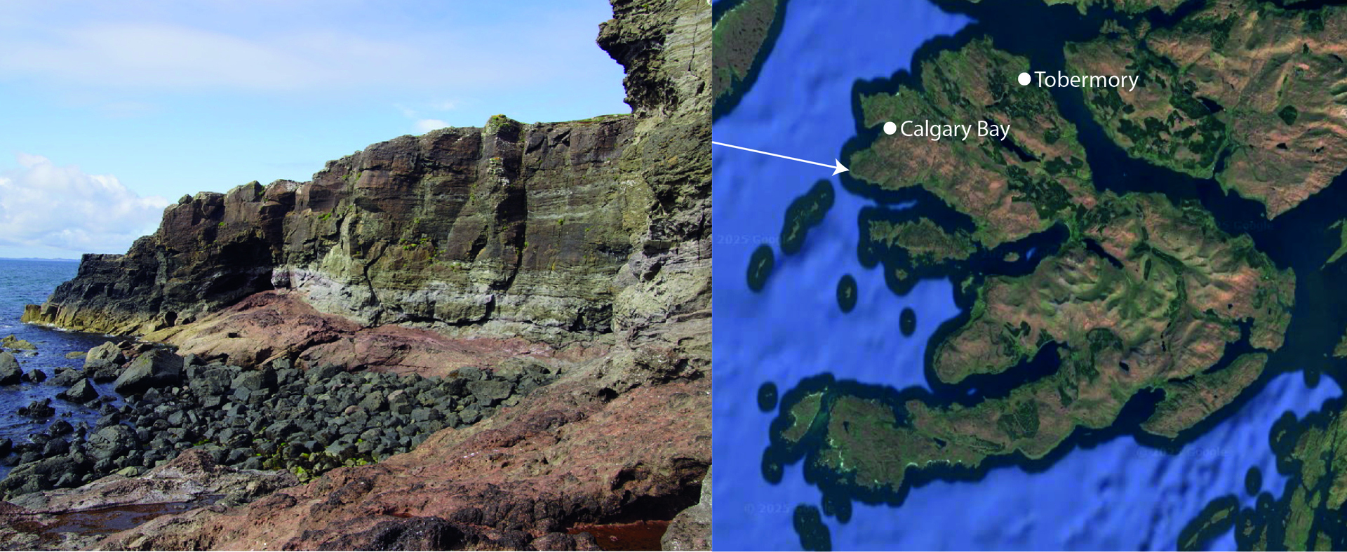Most of Mull is made of lava poured out of fissure volcanos