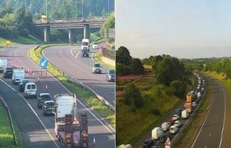 M77 remains closed at rush hour six hours after car crash