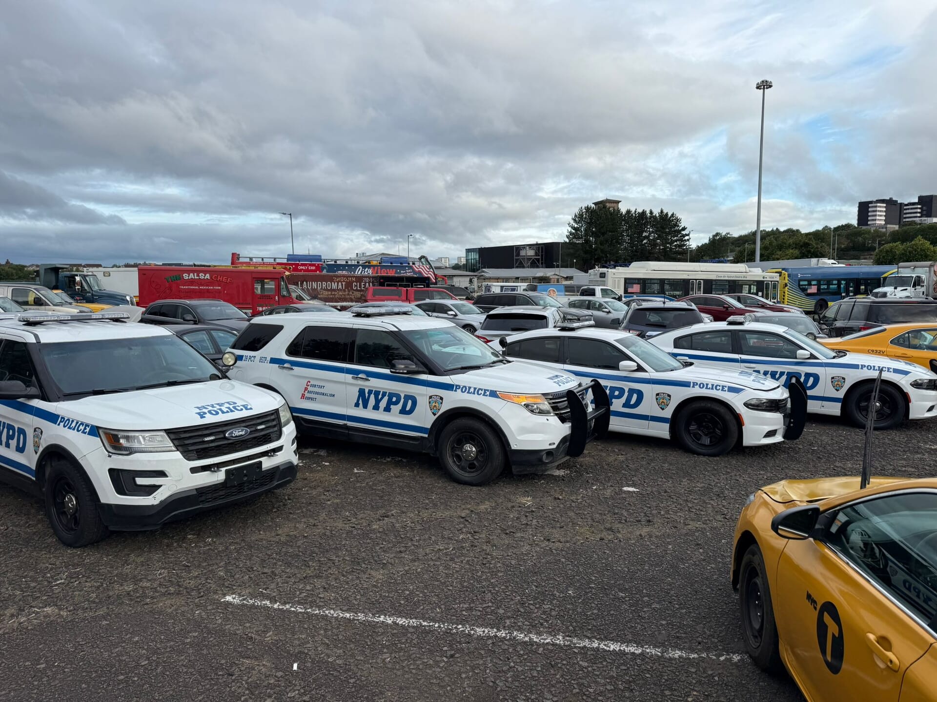 New York Police Department vehicles in Glasgow