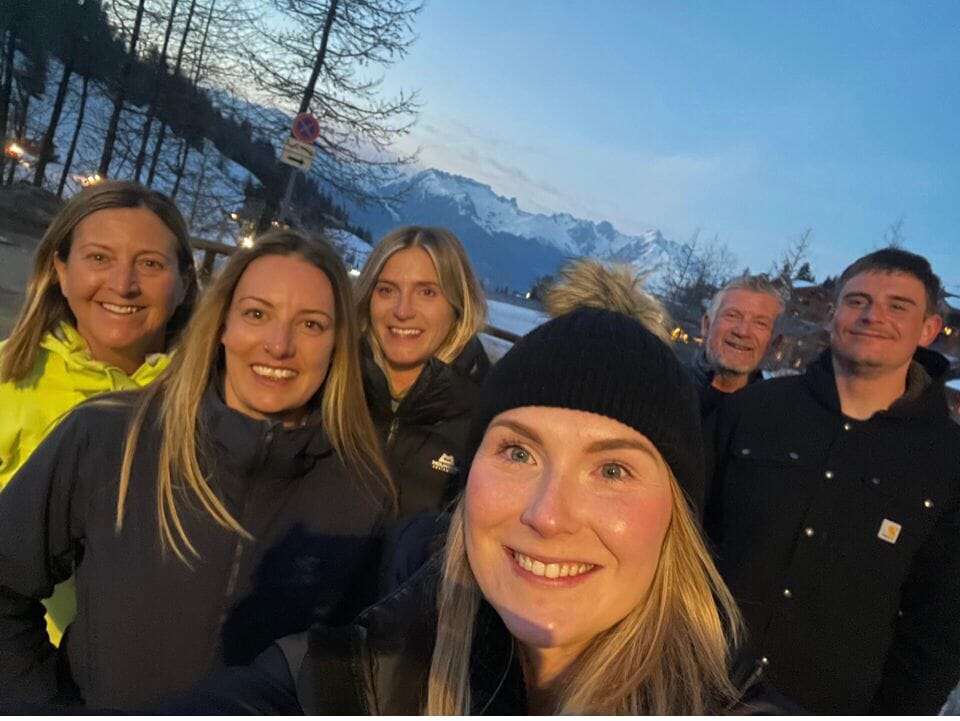 Rae with her family on holiday.