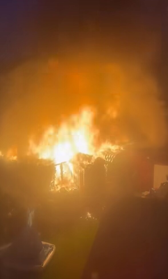 The blaze impacted a number of sheds.