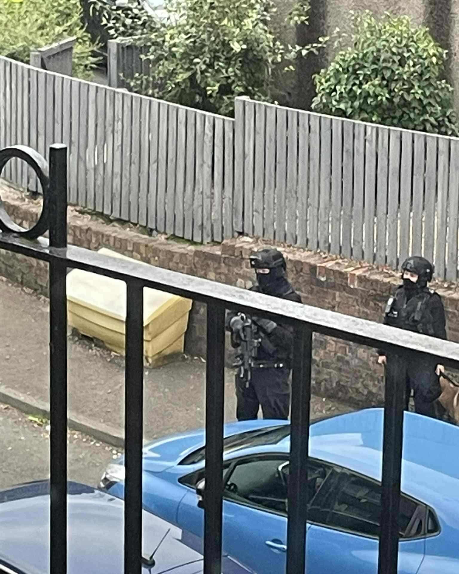 Armed police were in attendance at the incident.