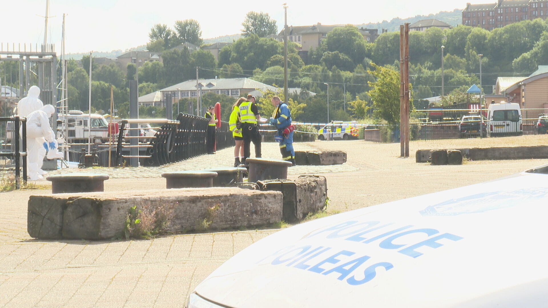 Police cordoned off the area following the incident on Sunday morning