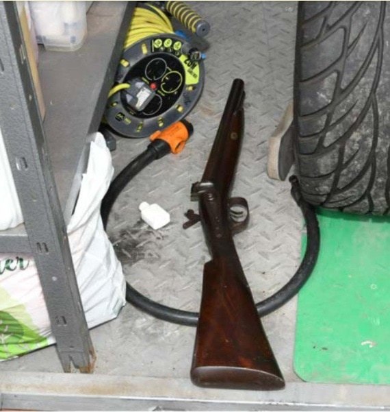 The shotgun that Gary Strachen had held to a woman's head.