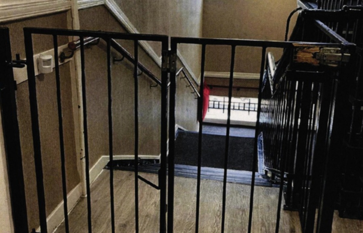 Inside Chester Park Care Home is made up of a series of internal gates and stairways.