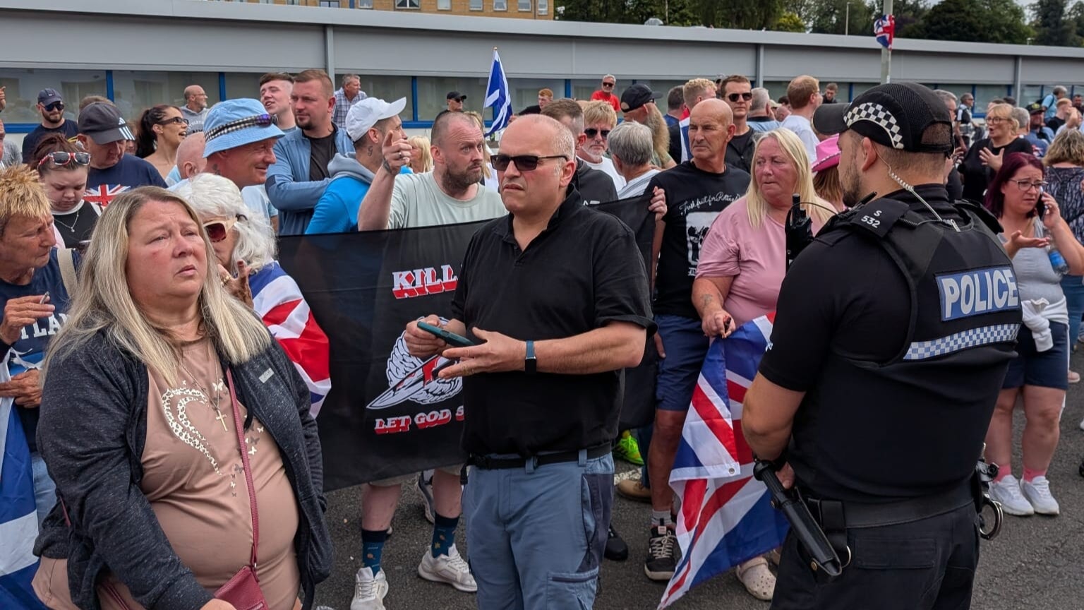 Protests have taken place at hotels throughout Scotland.