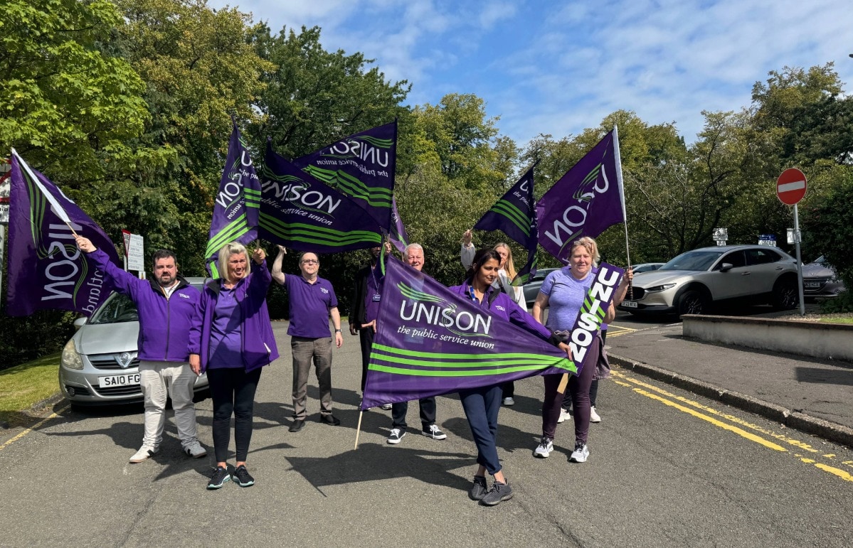 The protest was organised by GMB Scotland