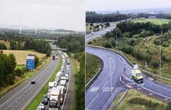 Man dies after being hit by lorry on M8