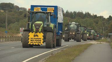 Tractor convoy protesting inheritance tax change leaves Scotland for Labour conference