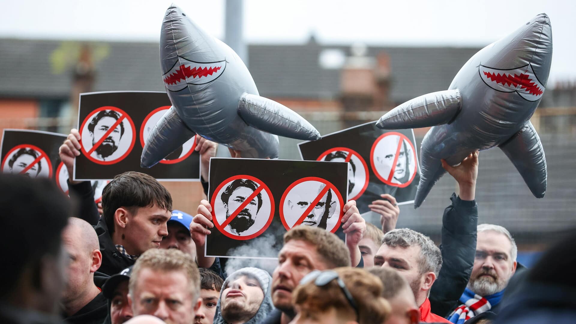 Fans protested at Ibrox ahead of cup game vs Hibernian.