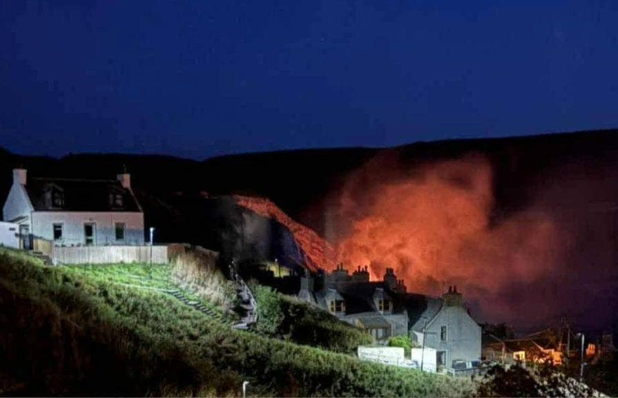 Harbour Road in Gardenstown, Aberdeenshire
