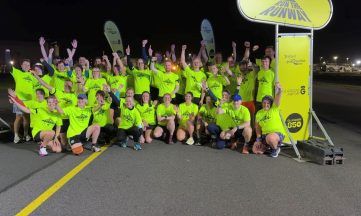 Runners take off at Glasgow Airport for historic night-time fun run