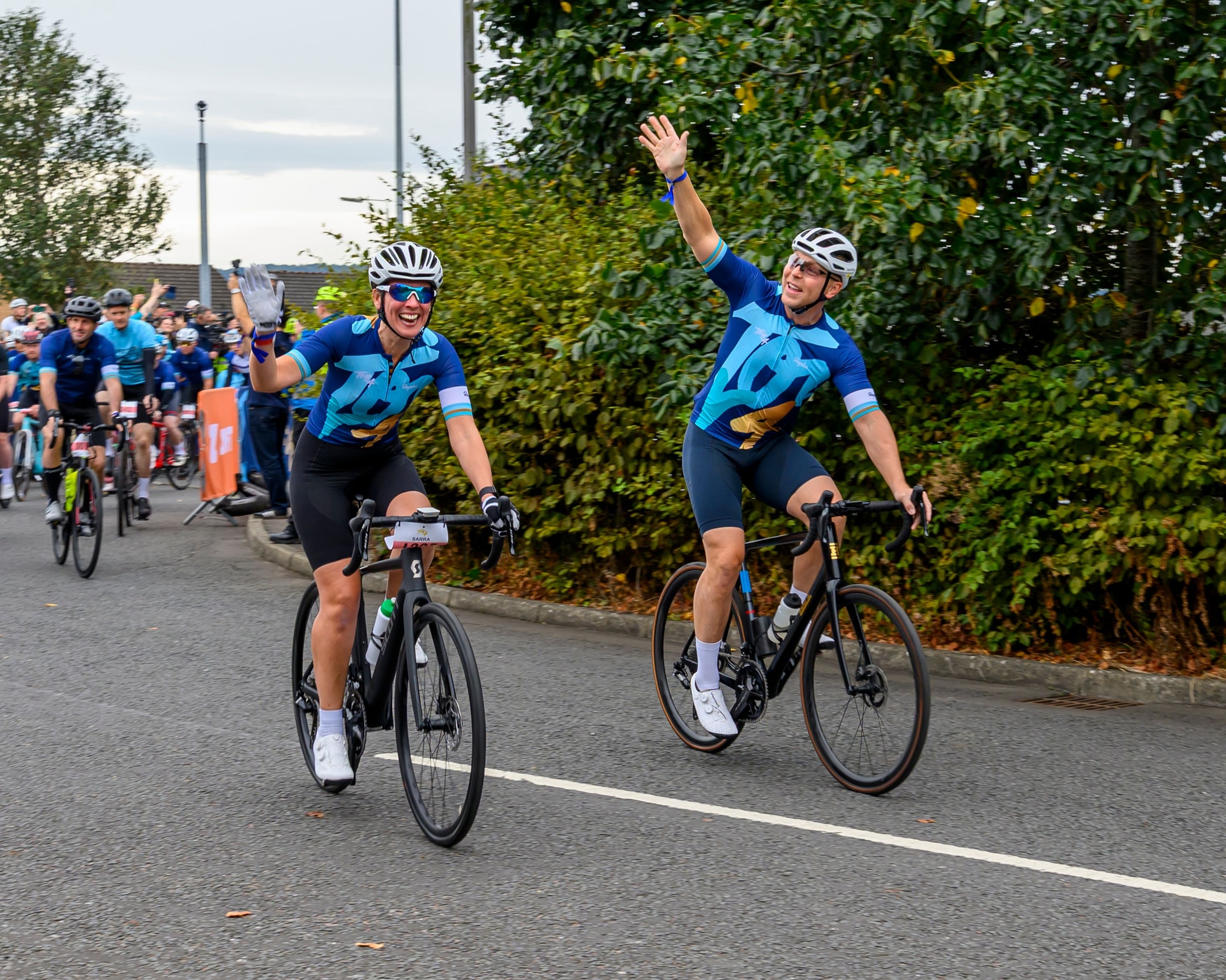 Former Olympian Sir Chris Hoy waved to supporters during Sunday’s event (TGI Sport/PA).