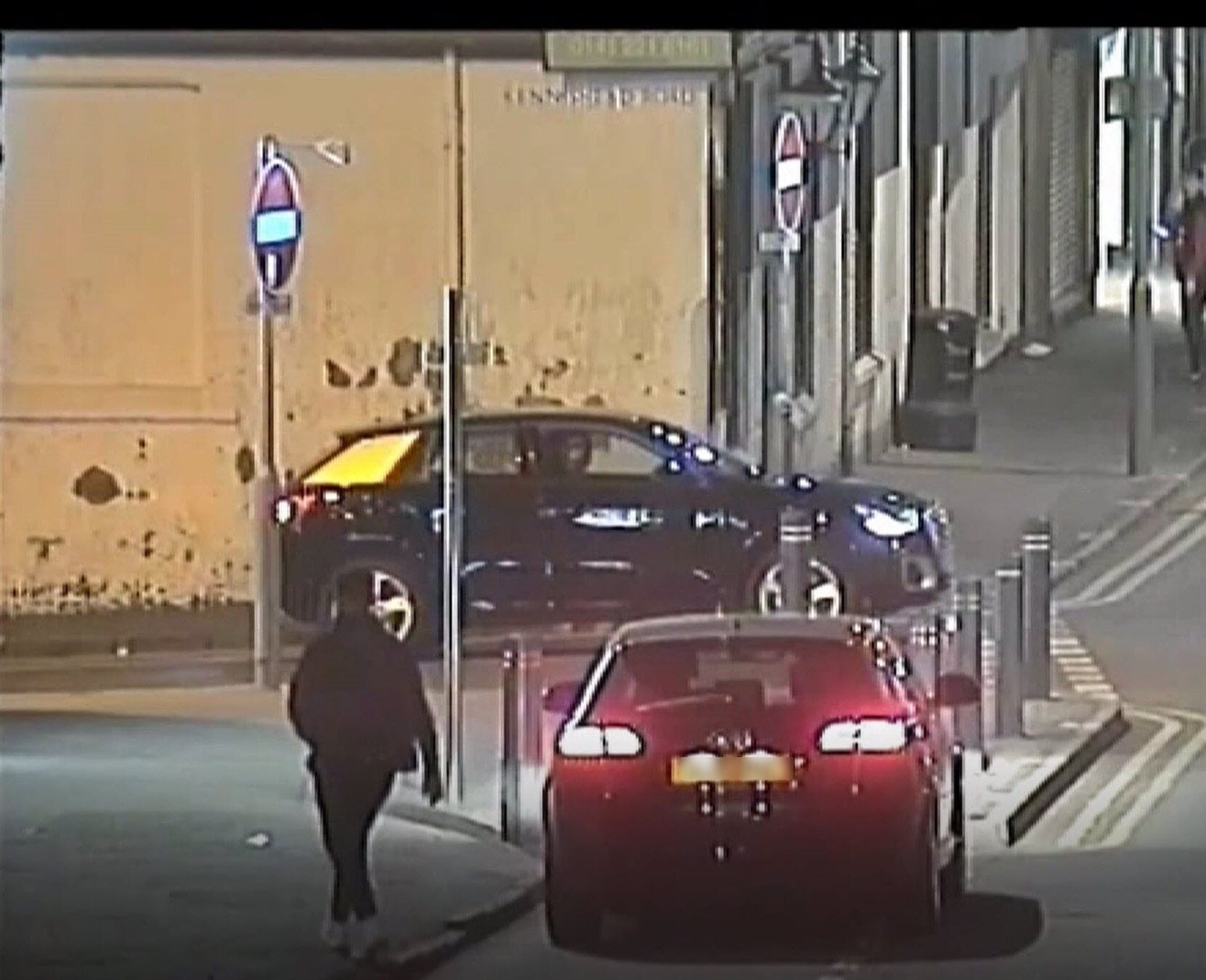 Tony Ferns' parked car as Audi watched from a junction.