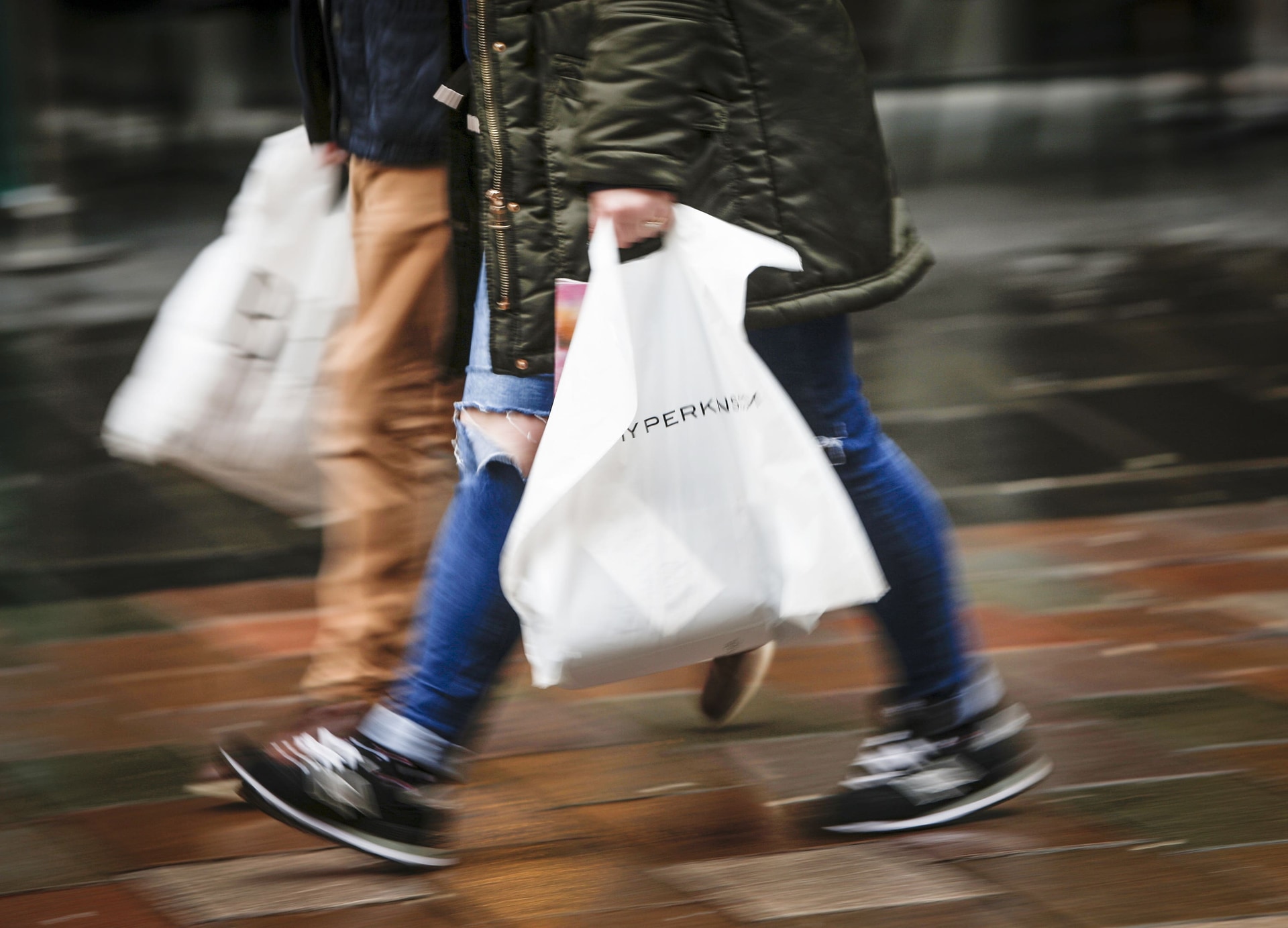 Experts reported an improvement in shopper footfall last month (PA).
