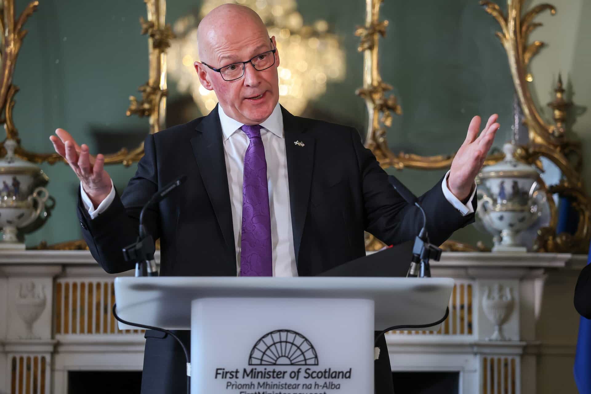 First Minister John Swinney spoke about his visit to the US earlier this week (Jeff J Mitchell/PA).