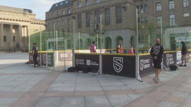 Football project in Dundee city centre aims to cut anti-social behaviour with pop-up pitch