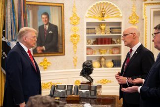 John Swinney and Donald Trump discuss whisky tariffs at Oval Office meeting