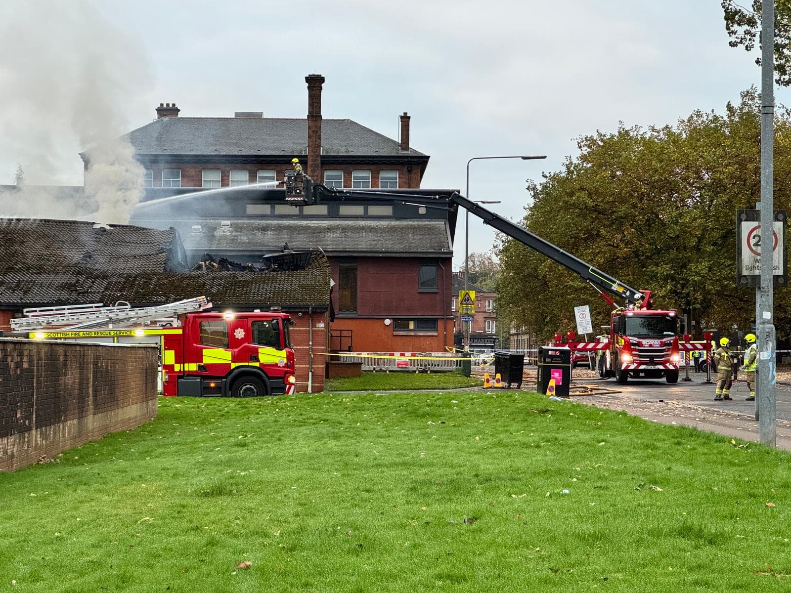 Emergency services were alerted to the blaze at a church on Govan Road at around 1.17am on Friday.