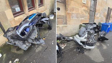 Cars chopped up and left dumped on Glasgow street