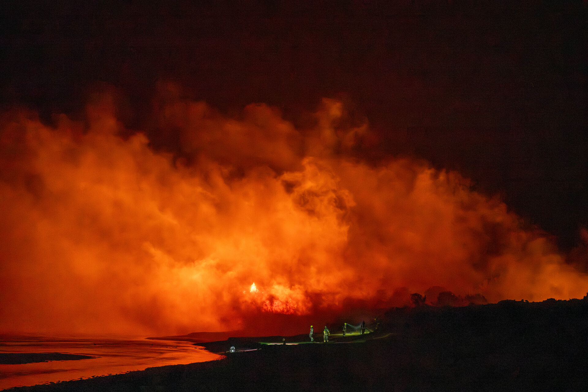 The blaze took hold of a large gorse area.