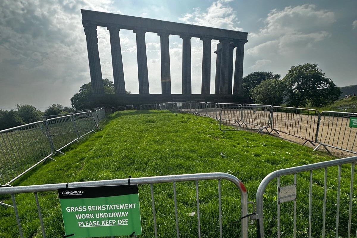 Calton Hill grass replacement
