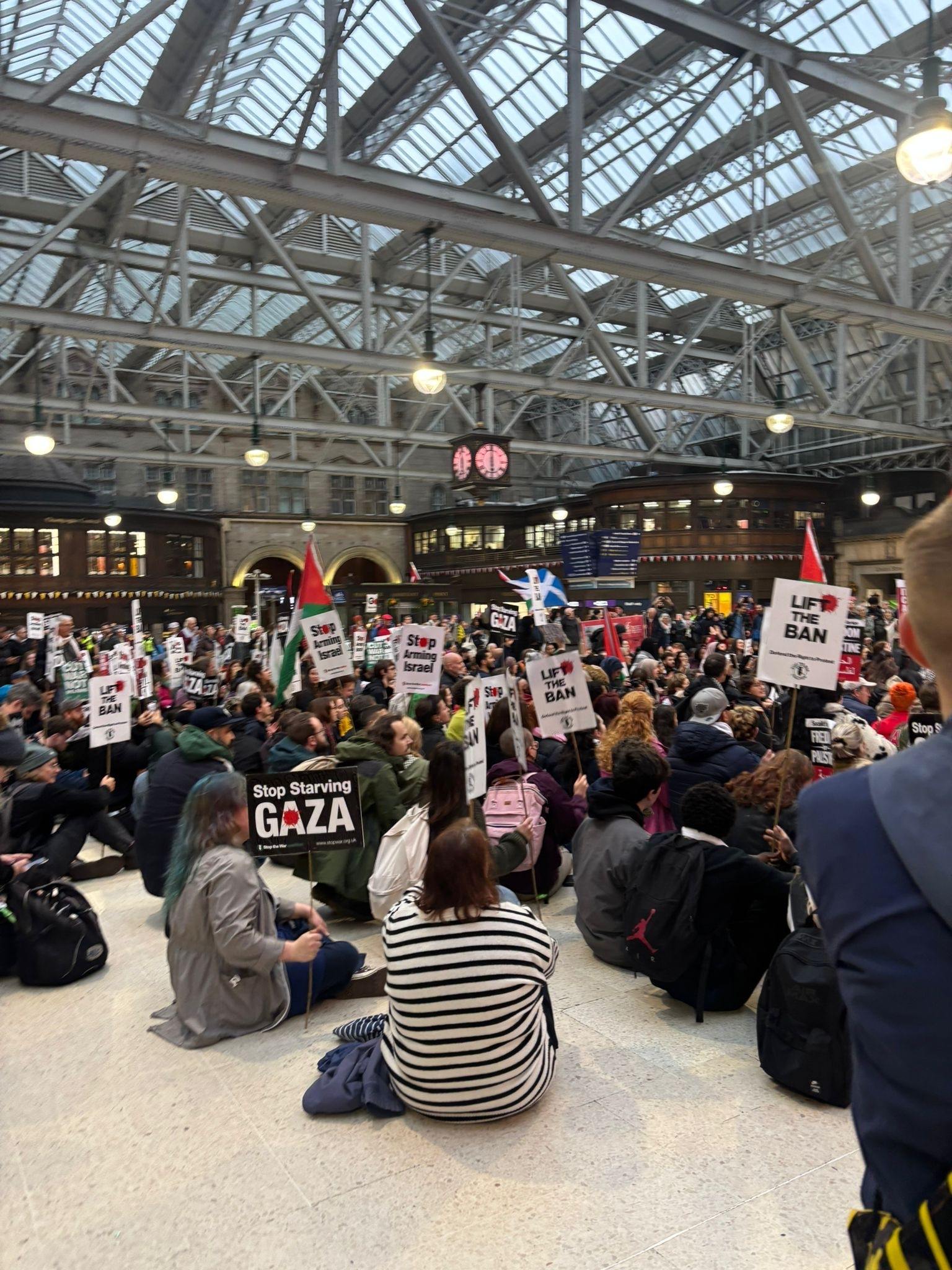 Hundreds of people gathered at Glasgow Central and Edinburgh Waverley on Thursday evening.