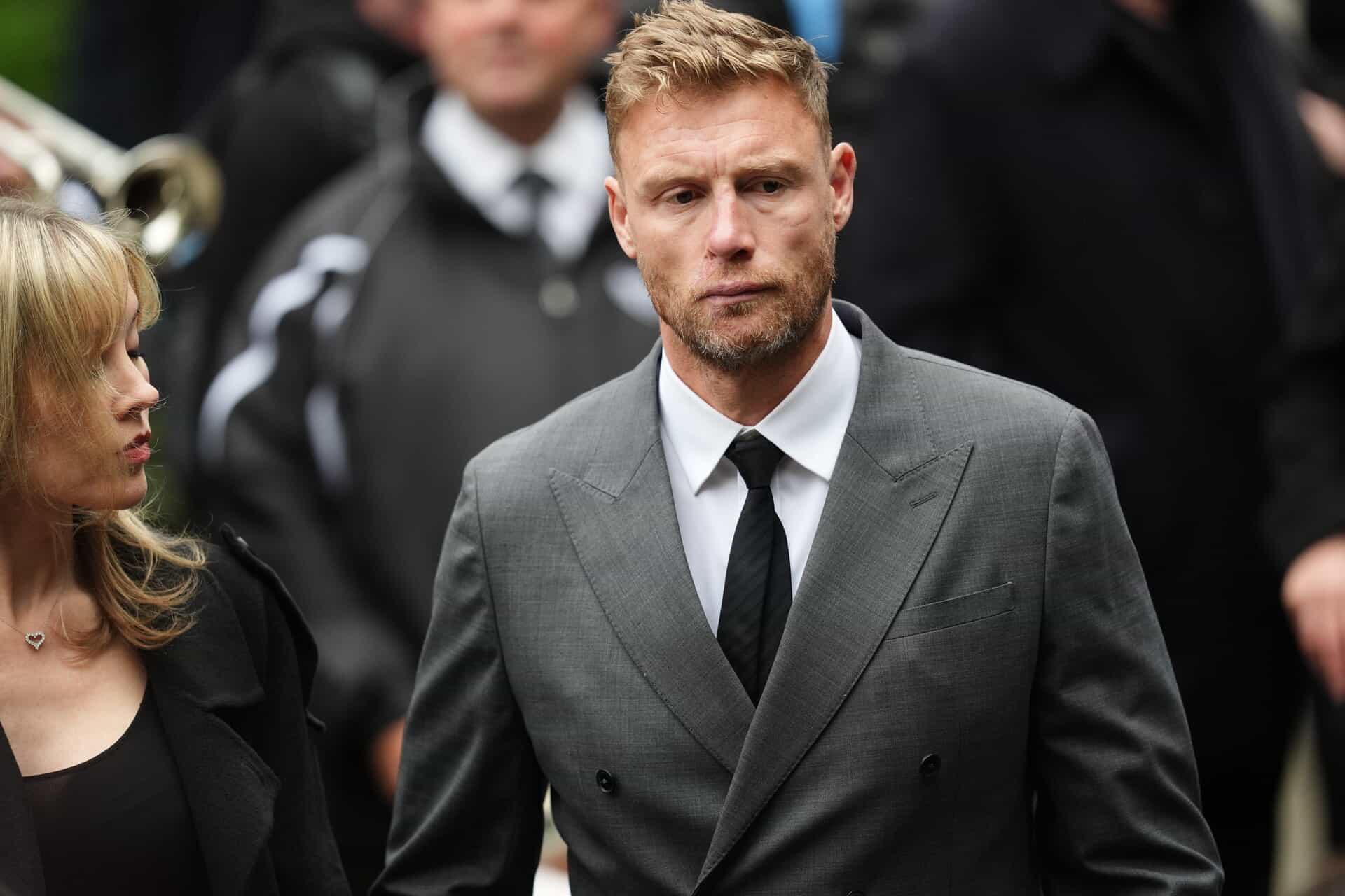 Andrew Flintoff was among the mourners at Ricky Hatton’s funeral