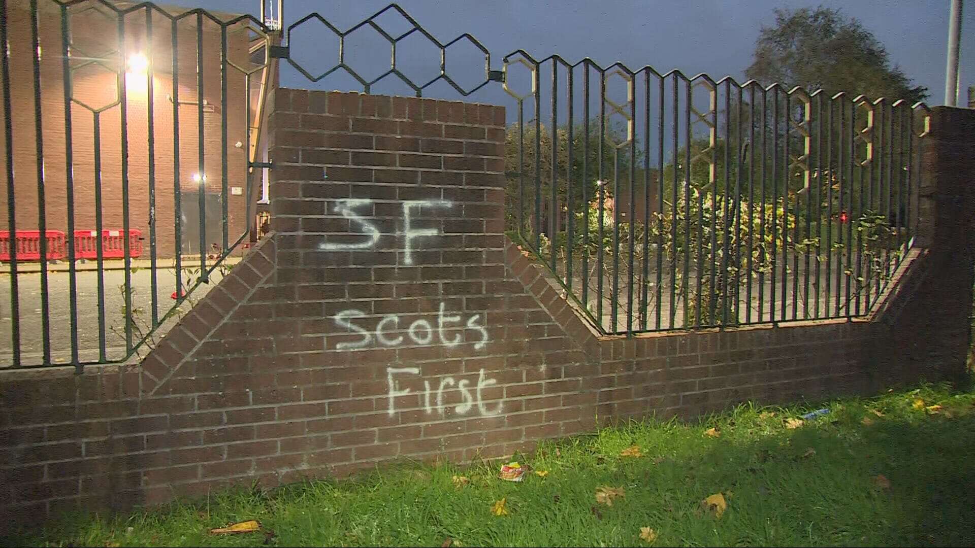 Glasgow Central Mosque was targeted with graffiti that read 'Scots First' last October.