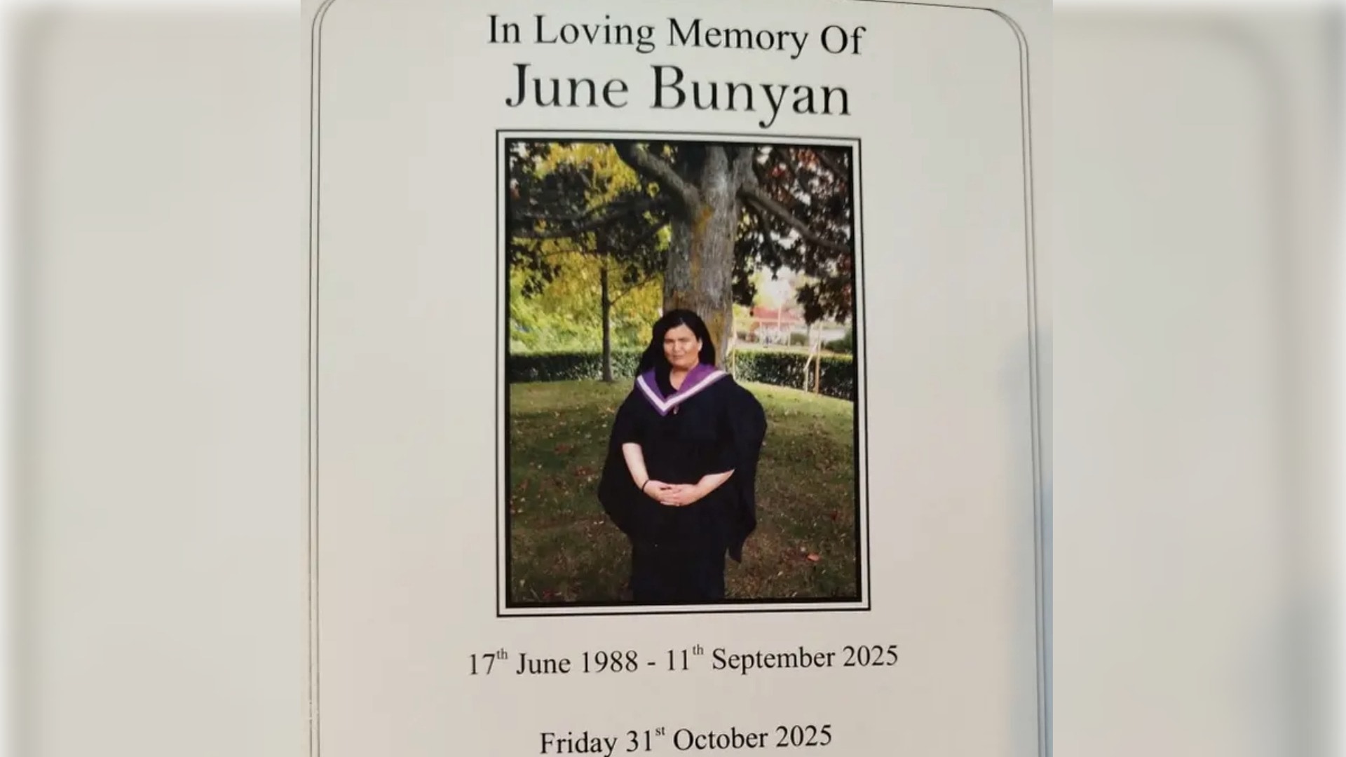 She was laid to rest at a funeral service at Brodick Parish Church.
