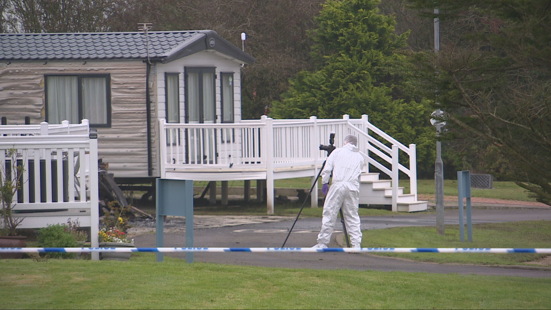 Forensic officers at Viewfield Manor Holiday Park in Kilwinning