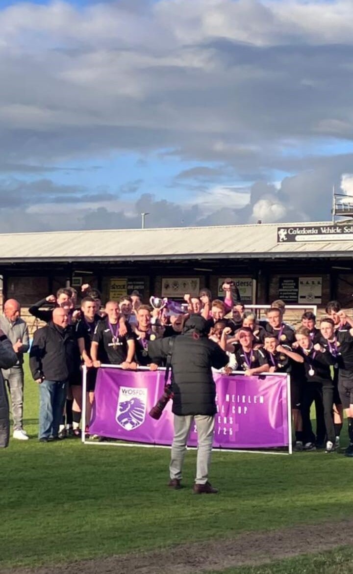Colin presenting the trophy at Somerset Park, home of Robbie's club Ayr United