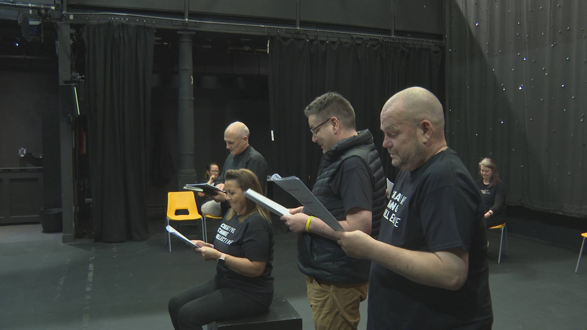 Rehearsals taking place at the Tron.