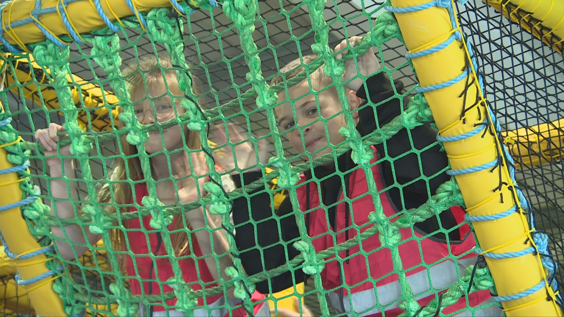 Children having fun in the soft play