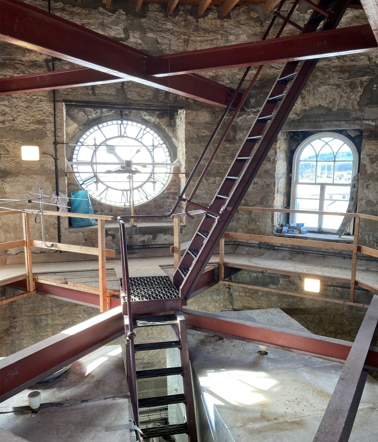 NHS Grampian completed major repairs on the clocktower of Dr Gray's Hospital.
