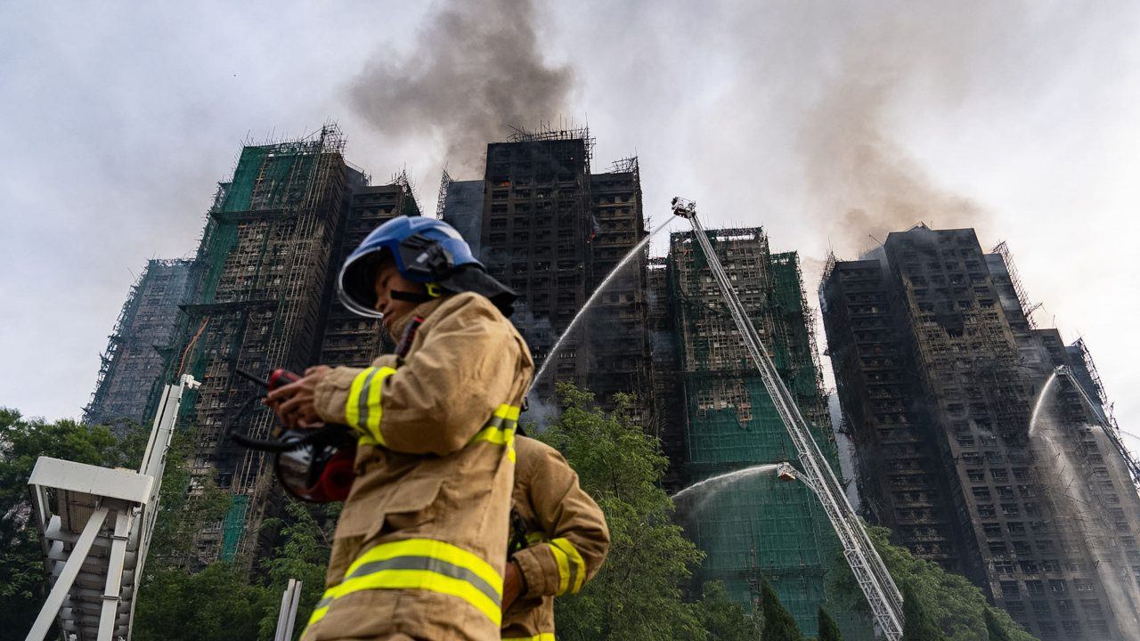 Firefighters continue to tackle deadly Hong Kong tower blaze