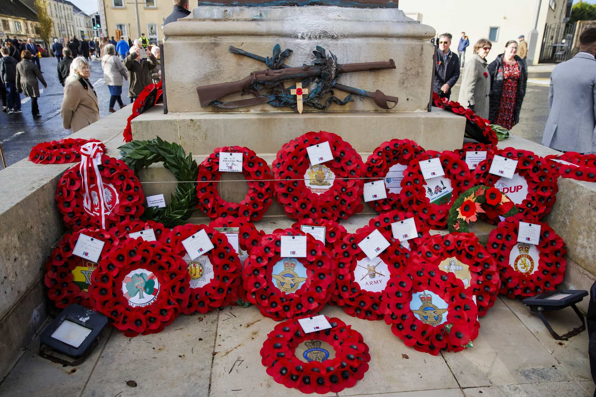 Wreaths laid at the Stone of Remembrance during the Remembrance Sunday ceremony (Jane Barlow/PA)