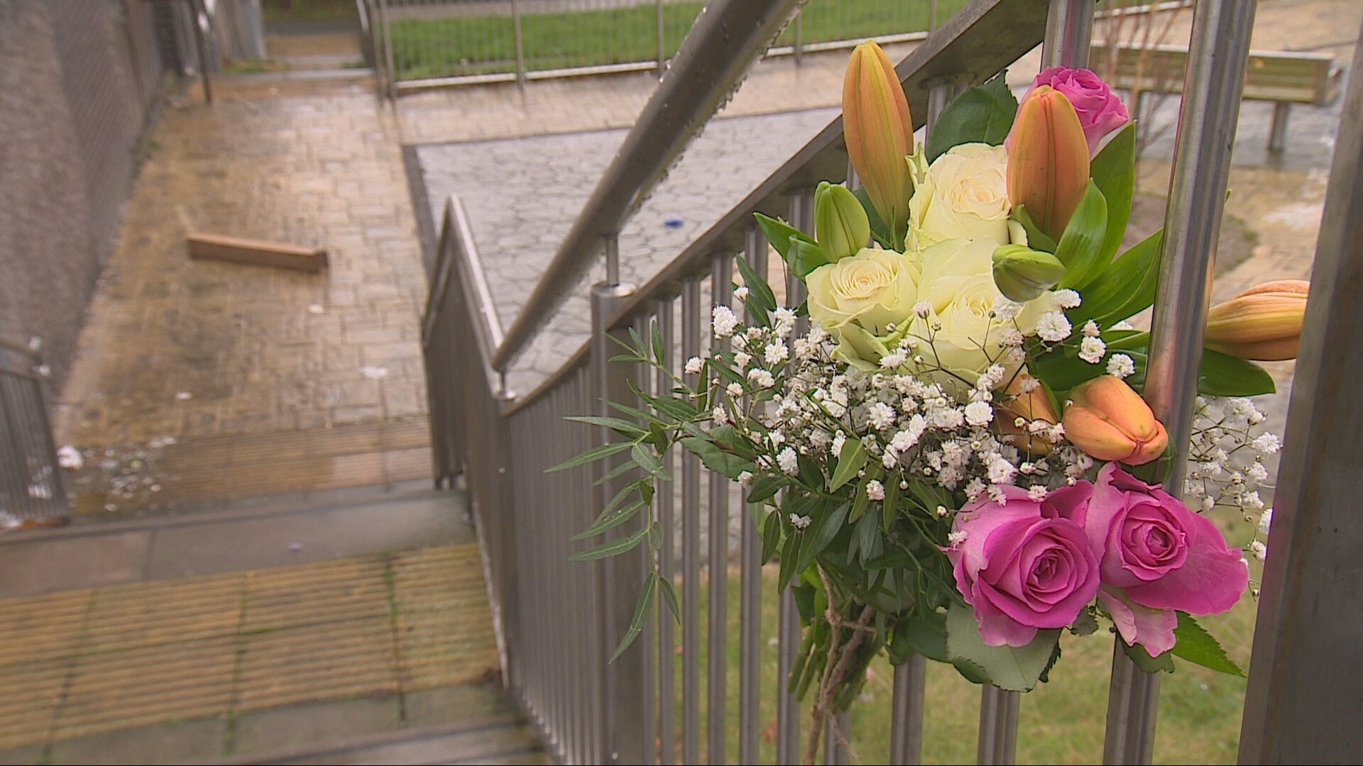 A man has fallen from a block of flats in Bonnethill Court.
