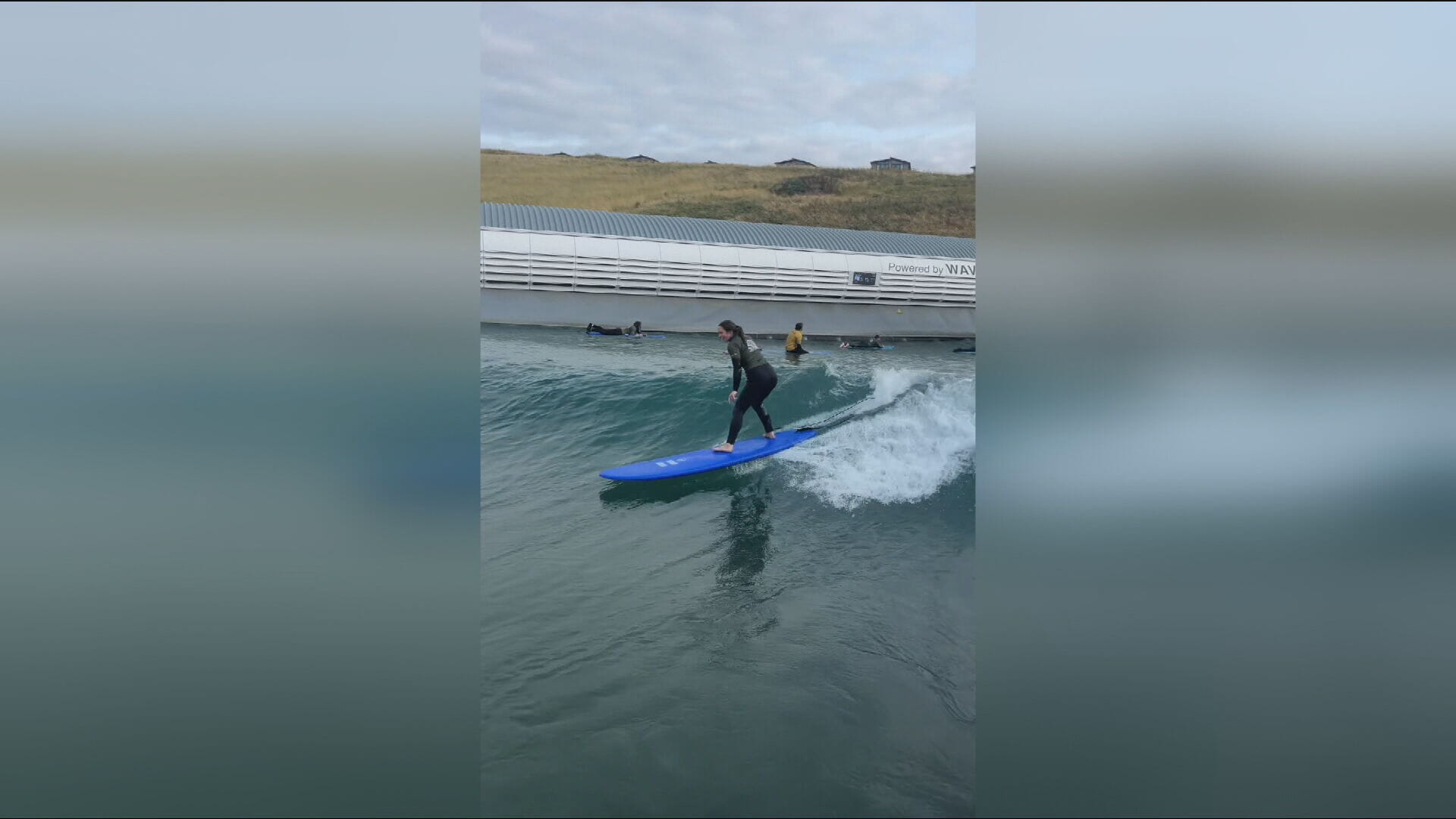 Lorna surfing as part of 52-week sport challenge