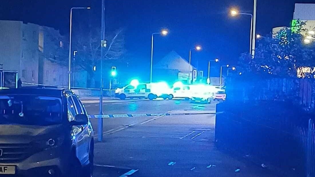 The road was taped off following the incident.