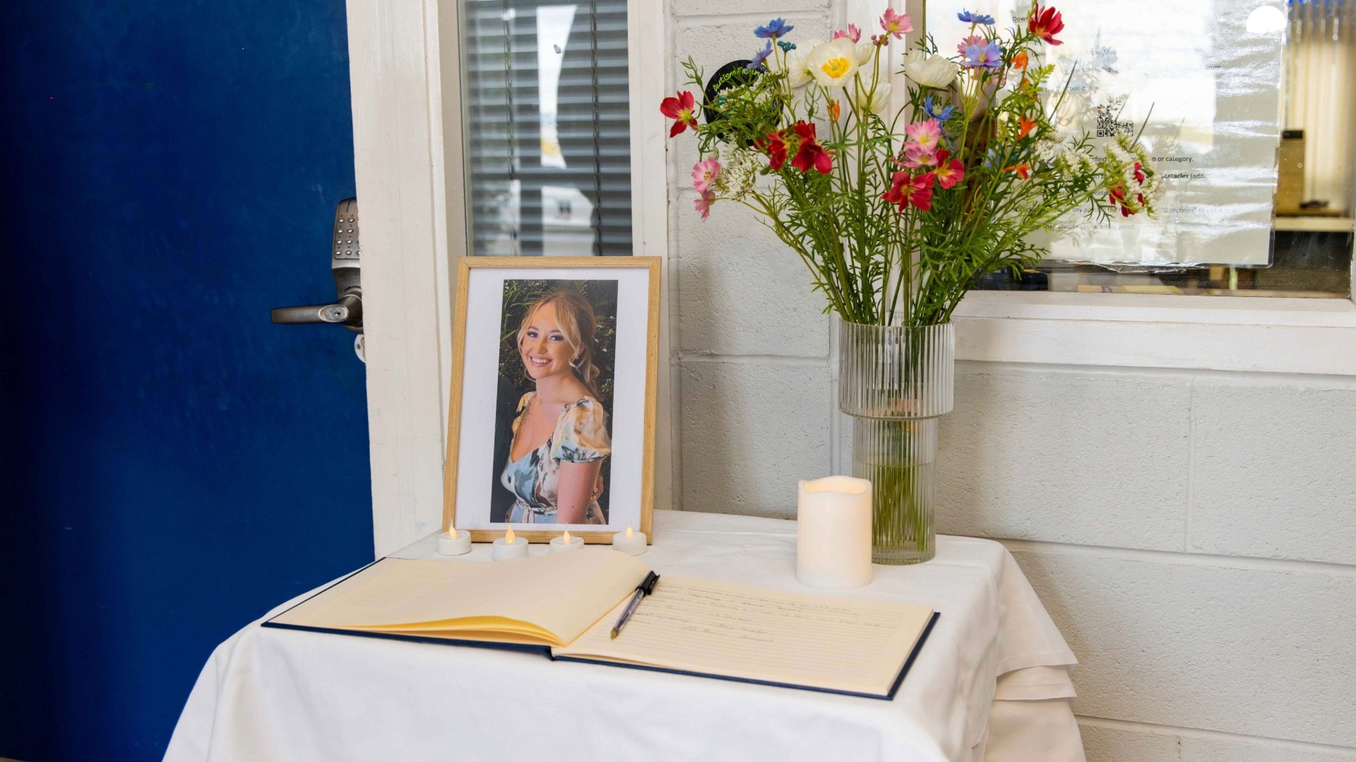 A book of condolences set up for Chloe Hipson