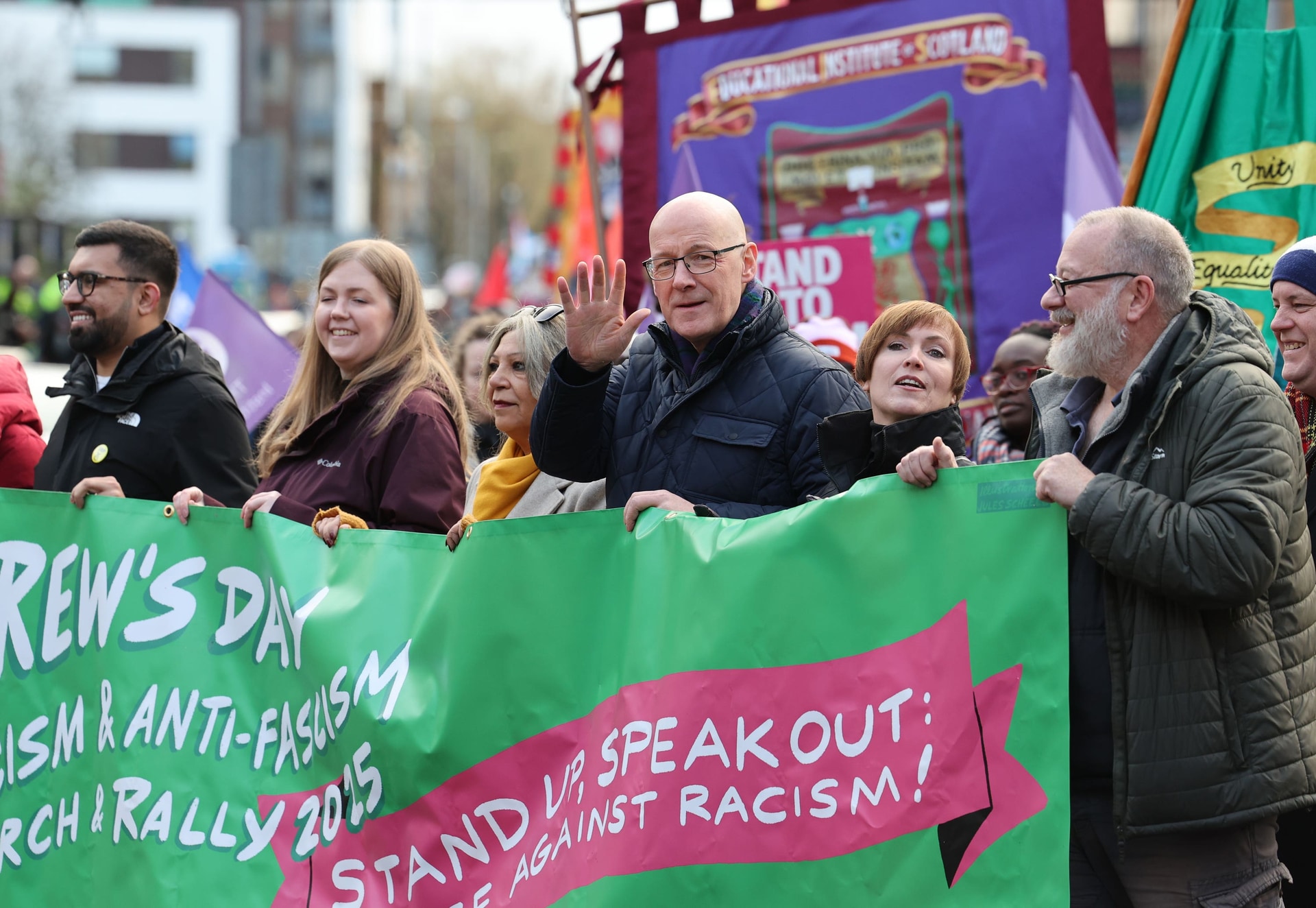 The First Minister marched through Glasgow on Saturday