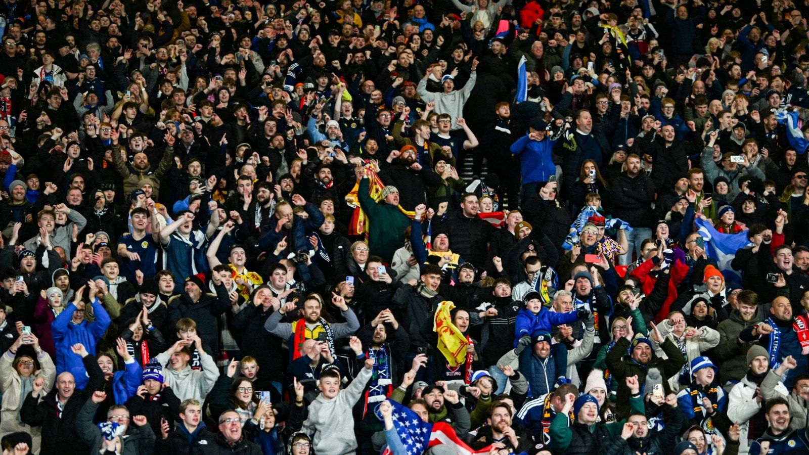 The Tartan Army celebrate Scotland's 4-2 win over Hampden.