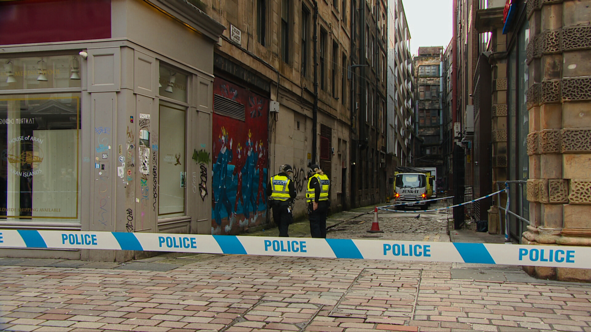 Police cordoned off Gordon Street between Renfield Street and West Nile Street in Glasgow on Thursday, November 6.